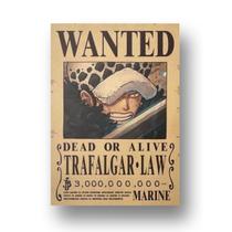 Placa Metal Decoração cartaz procurado Trafalgar Law Piece Placa Metal Decoração cartaz procurado Trafalgar Law Piece