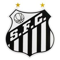 Placa Metal Formato Escudo Time 20x18cm - Santos