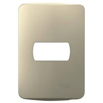Placa Miluz 4x2 1 Módulo com Suporte Dourado Schneider Placa Miluz 4x2 1 Módulo com Suporte Dourado Schneider