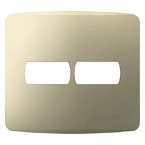 Placa Miluz 4x4 2 Módulos com Suporte Dourado Schneider