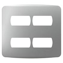 Placa Miluz 4x4 4 Módulos com Suporte Alumínio Schneider Placa Miluz 4x4 4 Módulos com Suporte Alumínio Schneider