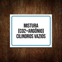 Placa Mistura C02 Argônio Cilindros Vazios 18x23 - Sinalizo