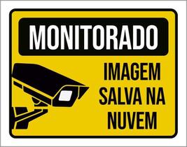 Placa Monitorado Imagem Salva Na Nuvem 18X23