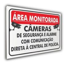 Placa Monitoramento 24 Horas Por Câmeras De Segurança 30x2