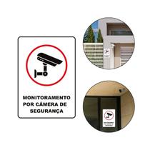Placa Monitoramento Câmera Segurança Chapa PVC 28x20cm