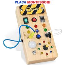 Placa Montessori Pedagógica Botões Chave Plug Luzes Led