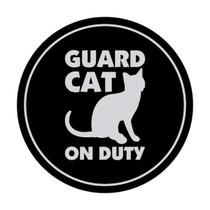 Placa Motto Lita Círculo Gato de Guarda em Serviço Grande 20 cm