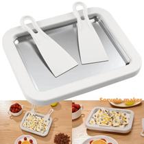 Placa Multifuncional Durável Para Fazer Sorvete Com 2 Espátulas Para Iogurte Caseiro E Alimentos Placa Multifuncional Durável Para Fazer Sorvete Com 2 Espátulas Para Iogurte Caseiro E Alimentos