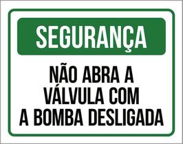 Placa Não Abra A Válvula Com Bomba Desligada 27X35