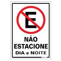 Placa Não Estacione Dia e Noite 20x30cm Poliestireno 250AG Sinalize Placa Não Estacione Dia e Noite 20x30cm Poliestireno 250AG Sinalize