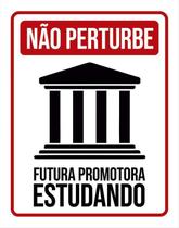 Placa Não Perturbe - Futura Promotora Estudando 27X35