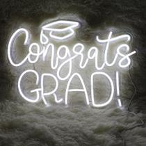 Placa Neon Congrats Grad HeyLEDNeoN 42x29 cm Luz LED Placa Neon Congrats Grad HeyLEDNeoN 42x29 cm Luz LED