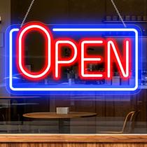 Placa Neon LED Open Pasocel 22x30 cm para Vitrine Comercial Placa Neon LED Open Pasocel 22x30 cm para Vitrine Comercial