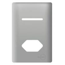 Placa Novara Aco 4x2 1 Interruptor E 1 Tomada Placa Novara Aco 4x2 1 Interruptor E 1 Tomada