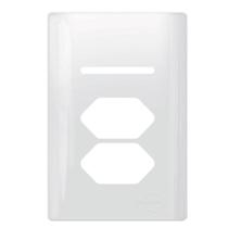 Placa Novara Branco 4x2 1 Interruptor E 2 Tomadas Placa Novara Branco 4x2 1 Interruptor E 2 Tomadas