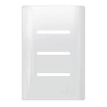 Placa Novara Branco 4x2 3 Interruptores com Suporte Dicompel
