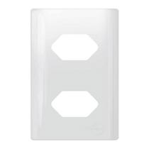 Placa Novara Branco 4x2 Tomada Dupla com Suporte Dicompel