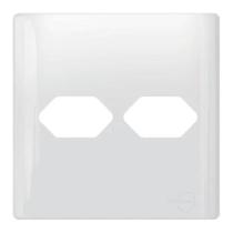 Placa Novara Branco 4x4 Tomada Dupla Com Suporte Dicompel