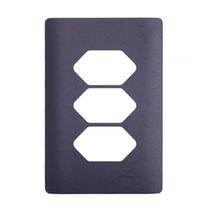 Placa Novara Grafite 4x2 3 Tomadas