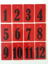 Placa Numeradas De 1 A 12 Vermelha para Provador Ou Ordem De Chagada