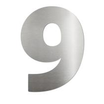 Placa Numérica Biotag 9 em Aço Inox - Banheiros