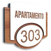 Placa Número do Apartamento - MDF 10x10cm