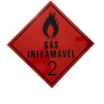 PLACA NUMEROLOG E GAS INFLAMÁVEL 30x30