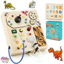 Placa ocupada JAMIEWIN Montessori com interruptor de luz LED para 1-3 anos
