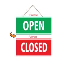 Placa Open_Closed - Cordão E Ventosa - 15x35 cm