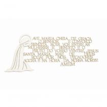 Placa Oração Ave Maria MDF 3MM 50x20CM Branco Ave Maria Placa Oração Ave Maria MDF 3MM 50x20CM Branco Ave Maria