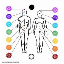 Placa ou Gráfico Radiônico Chakras com Figura ou corpo Humano Casal 22X22 EM PVC 24X24 CM