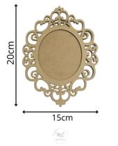 Placa Oval Trabalhada Lisa c/ Fundo MDF - 20x15cm