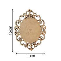 Placa Oval Trabalhada Lisa MDF - 15cm x 11cm Placa Oval Trabalhada Lisa MDF - 15cm x 11cm