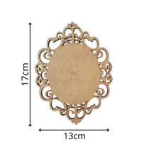 Placa Oval Trabalhada Lisa MDF - 17cm x 13cm Placa Oval Trabalhada Lisa MDF - 17cm x 13cm