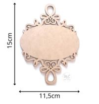 Placa Oval Trabalhada Lisa MDF Nº2 - 15x11,5cm