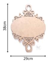 Placa Oval Trabalhada Lisa MDF Nº2 - 38x29cm Placa Oval Trabalhada Lisa MDF Nº2 - 38x29cm