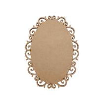 Placa Oval Trabalhada Lisa Nº2 - MDF Madeira