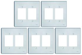 Placa p/ 3 Interruptor + 3 Interruptor 4x4 Prata Radial c/ 5 Placa p/ 3 Interruptor + 3 Interruptor 4x4 Prata Radial c/ 5