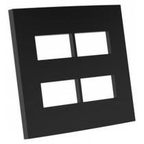 Placa P/ 4 Modulos Separados Suporte 4X4 Preto Ed5312-E15/P