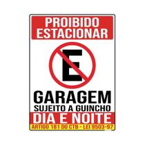 Placa p/ garagem proibido estacionar - 30x20cm Placa p/ garagem proibido estacionar - 30x20cm