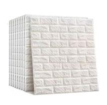 Placa Painel 3d Branco Pvc Tijolinho Alto Relevo 77x70