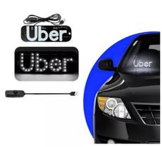 Placa Painel Led Letreiro Uber Para-brisa Vidro Aplicativo Usb - BulEletronicos