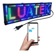 Placa Painel Letreiro Propaganda 100x20Cm Totem Comercial Letras Colorido App Wifi Placa Painel Letreiro Propaganda 100x20Cm Totem Comercial Letras Colorido App Wifi