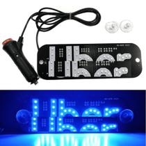 Placa Painel Luminoso USB LED 2 Ventosa Tomada Veicular Acendedor JXS1101AZ