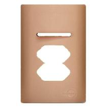Placa Para 1 Interruptor + 2 Tomadas 4X2 - Novara Ouro Rose