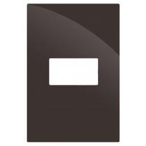 Placa para 1 módulo horizontal 4x2 recta chocolate gloss brilhante Placa para 1 módulo horizontal 4x2 recta chocolate gloss brilhante