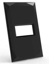 Placa Para 1 Modulo Horizontal Com Suporte 4X2 - Doha Preto