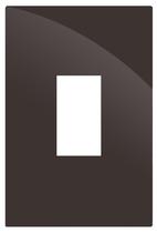 Placa para 1 módulo vertical 4x2 recta chocolate gloss brilhante Placa para 1 módulo vertical 4x2 recta chocolate gloss brilhante