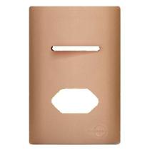 Placa Para 1 Tecla + Tomada 4X2 - Novara Ouro Rose Placa Para 1 Tecla + Tomada 4X2 - Novara Ouro Rose