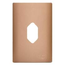 Placa Para 1 Tomada Vertical 4X2 - Novara Ouro Rose Placa Para 1 Tomada Vertical 4X2 - Novara Ouro Rose